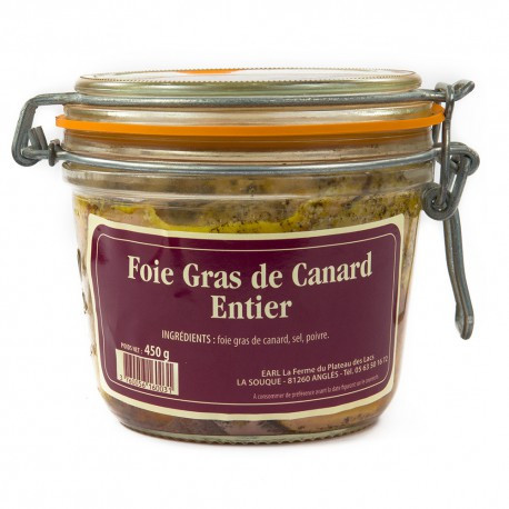 Lot de 3 verrines de 450 g de foie gras entier